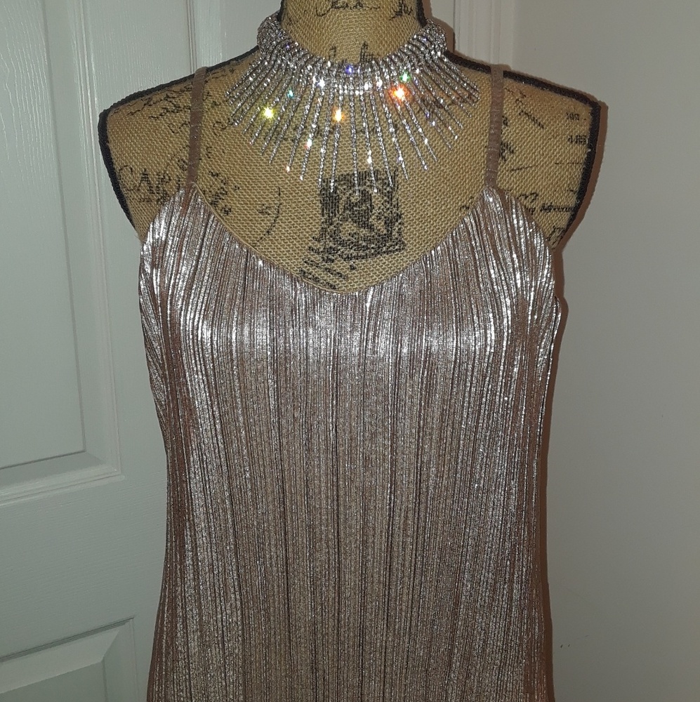 Gold lame dress